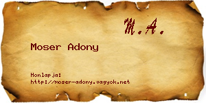 Moser Adony névjegykártya